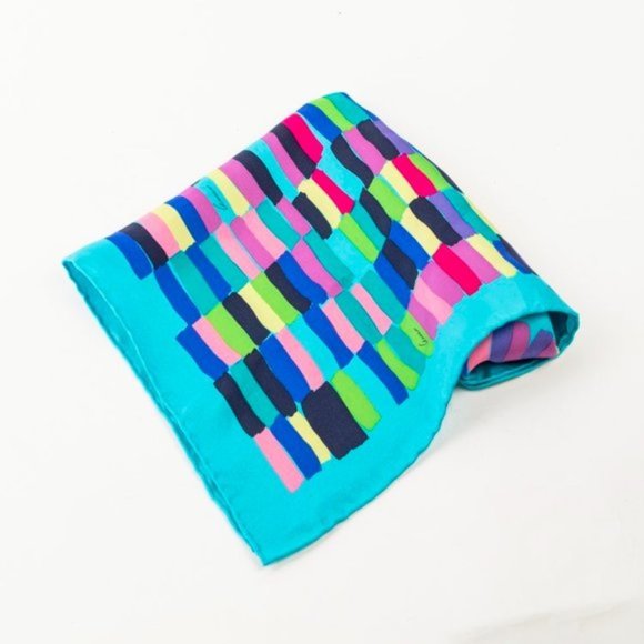 Gucci Blue Silk Painted Square Scarf - Picture 1 of 4